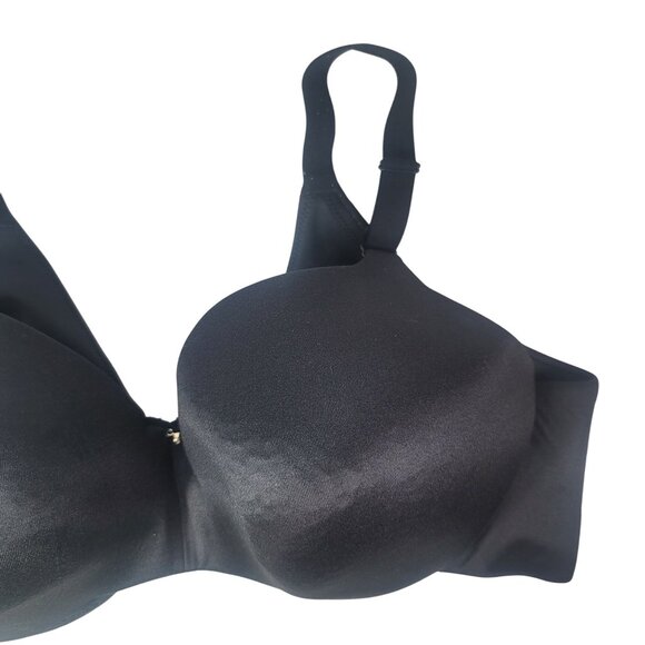 Cacique Underwire Bra Black 42DD Adjustable Lightly Padded Balconette Seamless - Picture 2 of 9